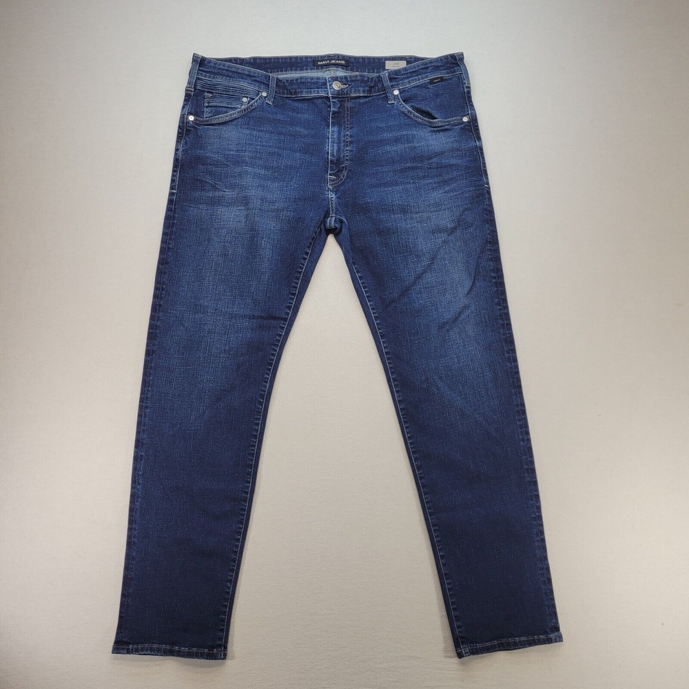 BKE Jeans‎ Mens 42x32 Blue Jake Slim Straight Medium Wash Low Rise Stretch Denim
